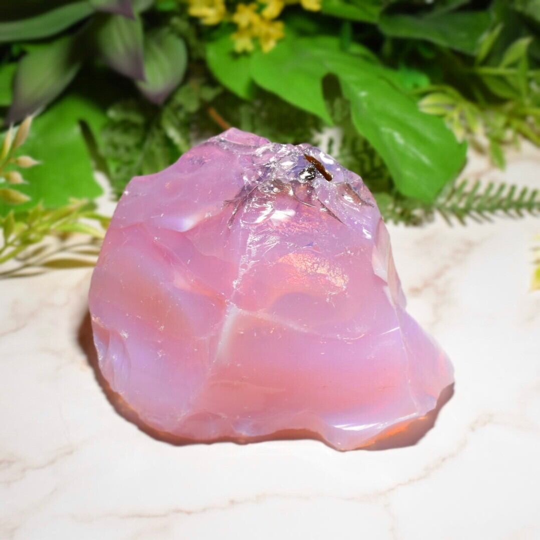 虹入り&メタリックあり!シエラネバダ産 アンダラクリスタル原石 ピンクブラックマトリックス