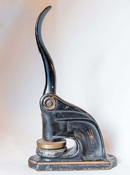 「再値下げ致しました」英国製アンティーク エンボッサー☆スタンプ☆カード☆はんこ 再値下げ致しました」英国製アンティーク エンボッサー