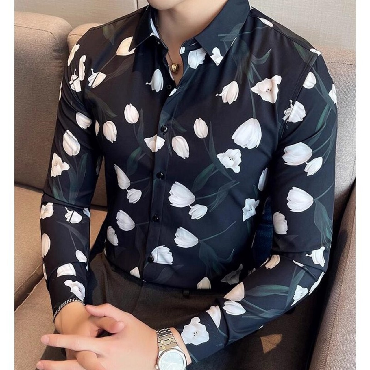 floral casual shirt tops 00187