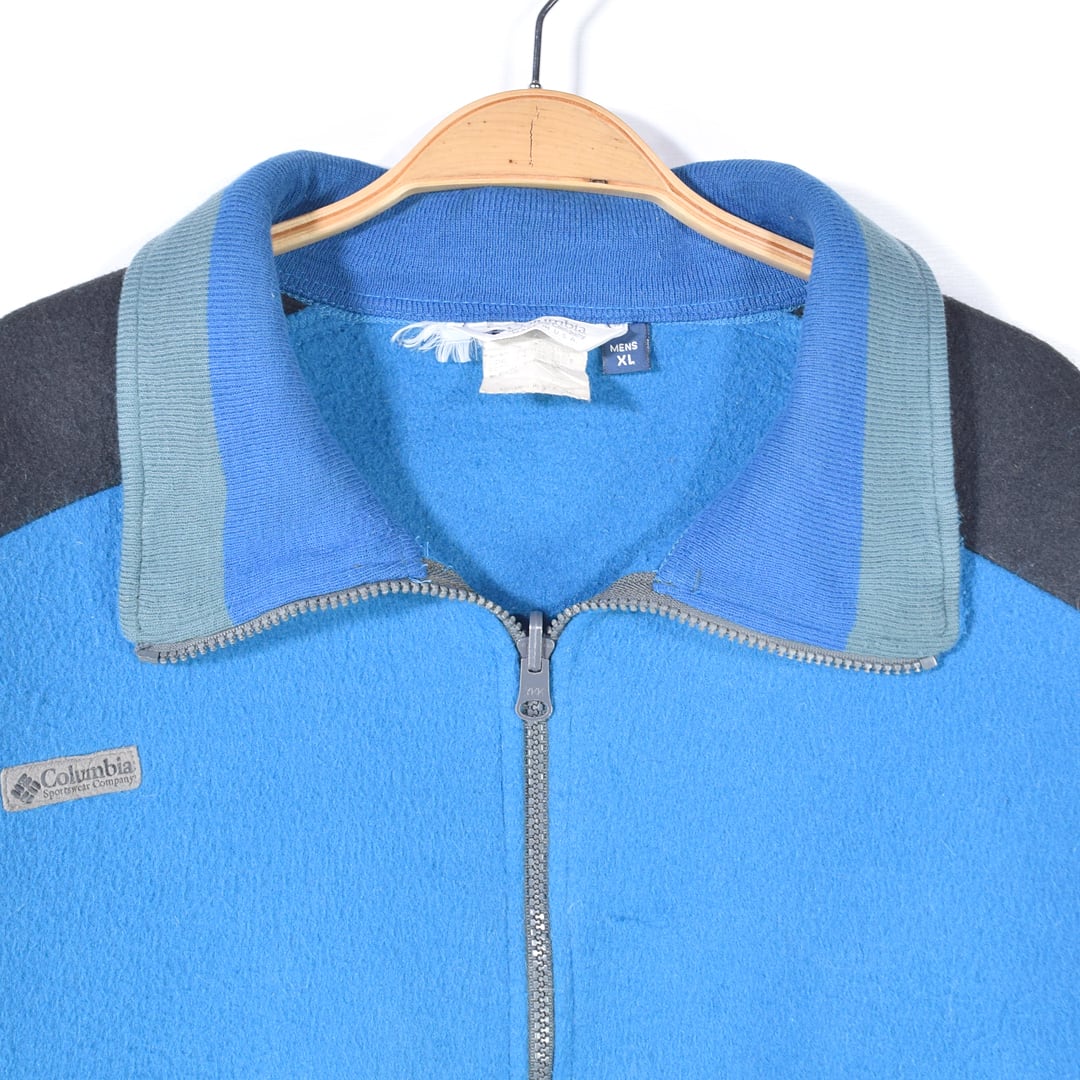 90s コロンビア USA製 フリースジャケット フルジップ ブルー