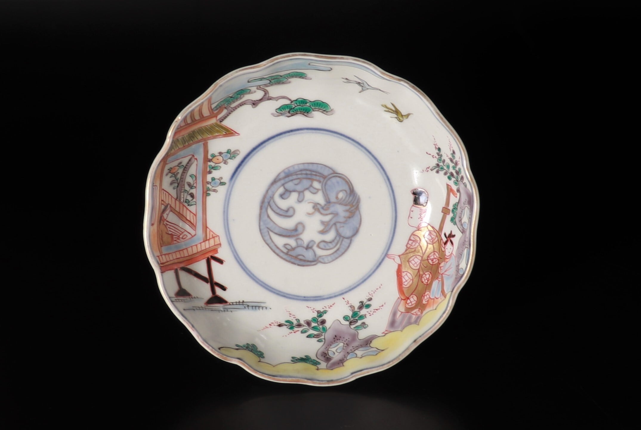 伊万里色絵人物文輪花なます皿 5客組 A | KATAKAGO_TOKYO 伊万里色絵人物文輪花なます皿 5客組 A | KATAKAGO_TOKYO