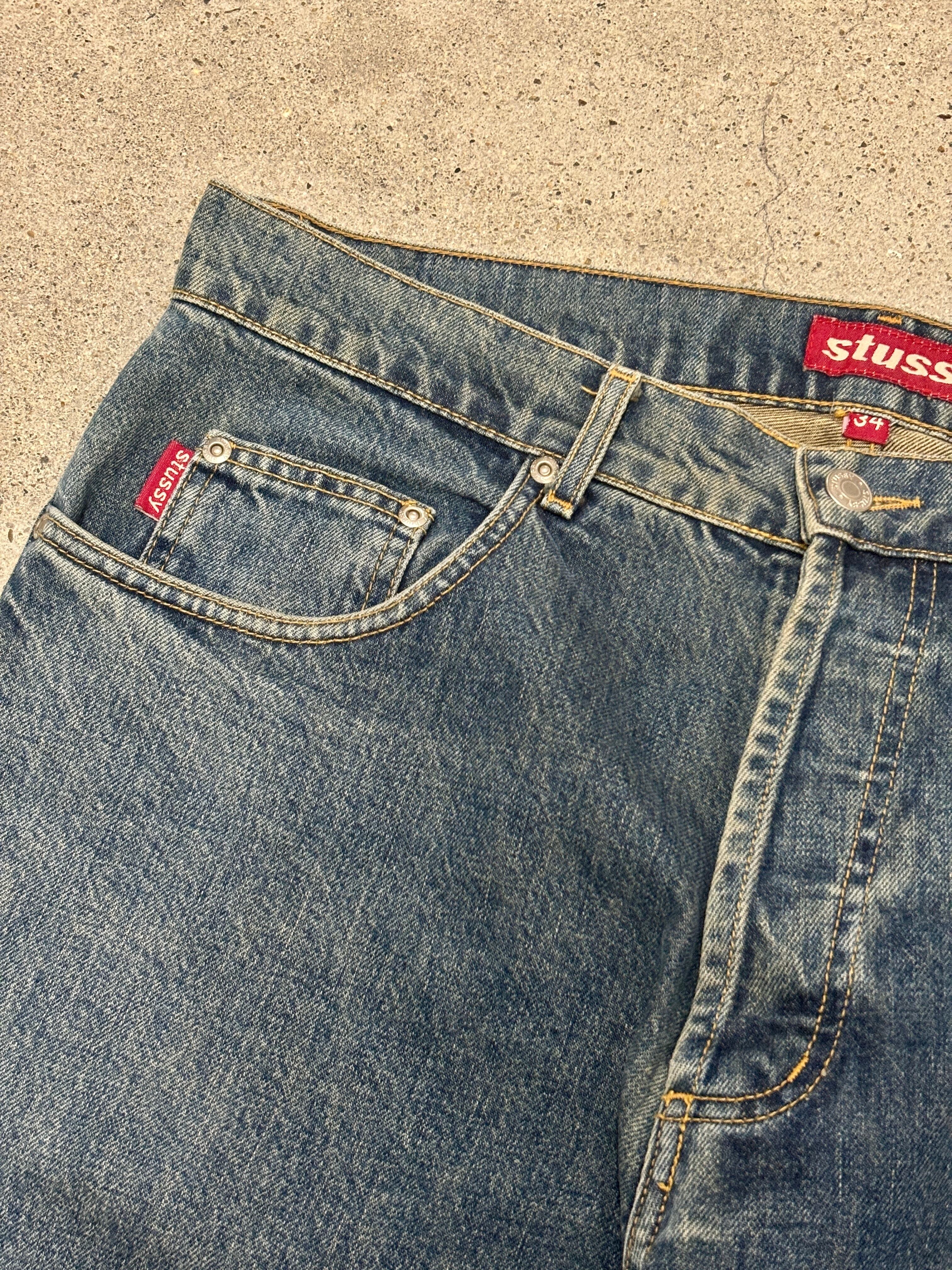 90～00s OLD STUSSY/Denim pants/USA製/W34/デニムパンツ/ストレ