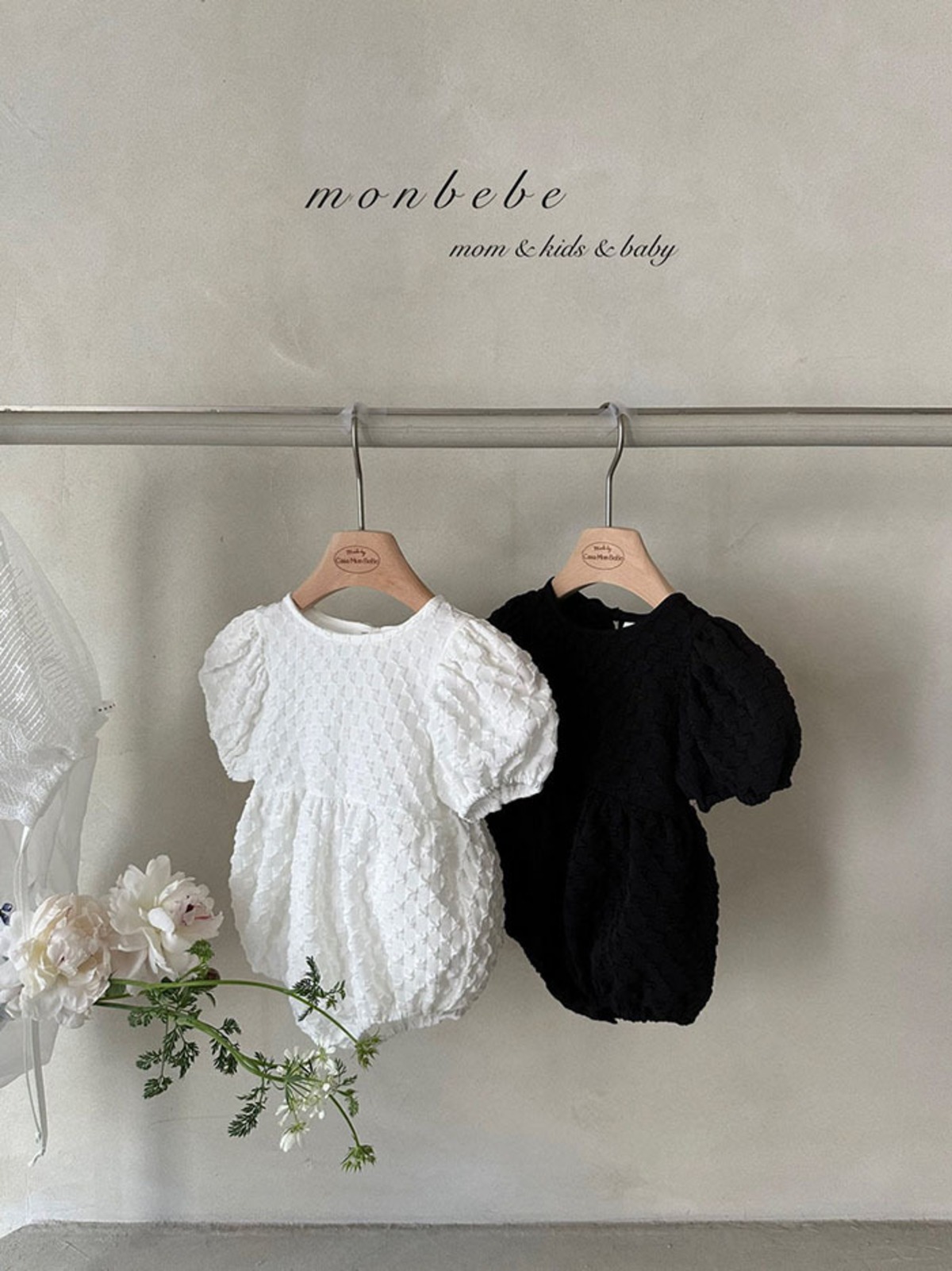 monbebe【送料無料・即納】コットンジャガードロンパース ベビー 退院 