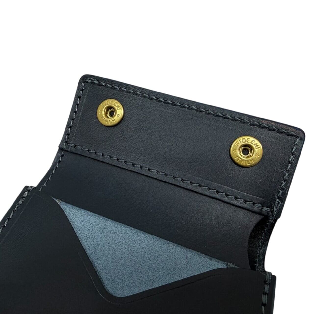 Re-ACT / Indigo Paisley Three Fold Mini Wallet - 藍染レザー