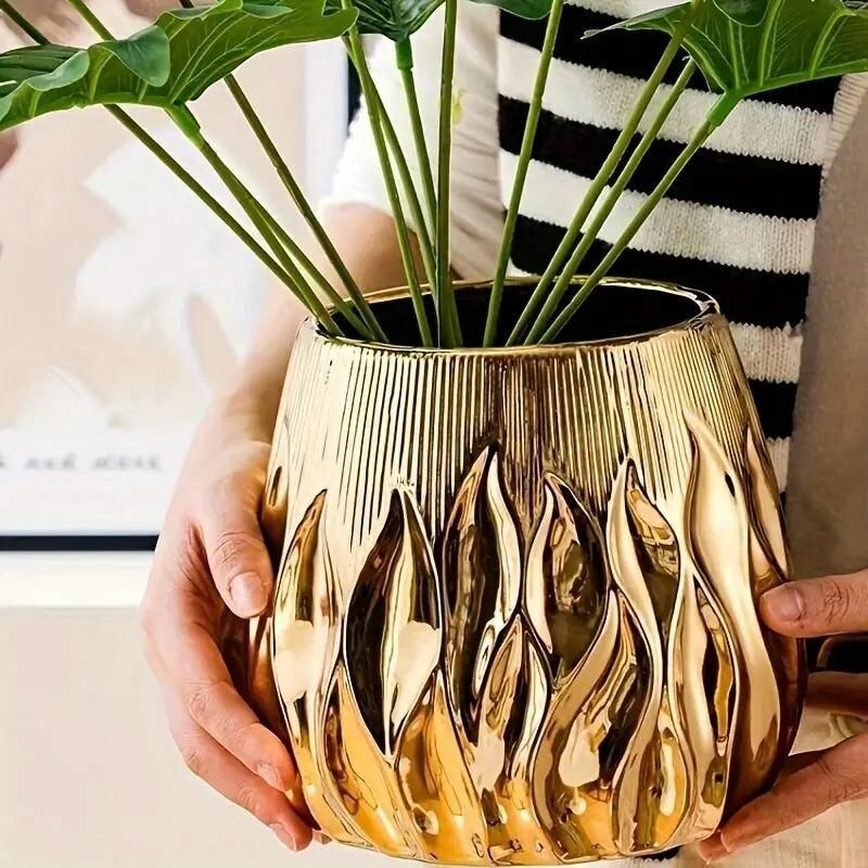 植木鉢　プランターポット　ゴールド　器　フラワーベース　花器　鉢　生け花 プランター フラワーポット フラワーベース 植木鉢 ゴールド