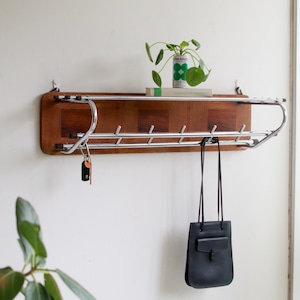 ART DECO WOOD WALL COATRACK | 1960s | Netherlands