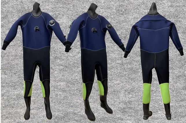 ダイビングラジアルパットドライスーツ両面ジャージ4.5mm（実寸5mmフル