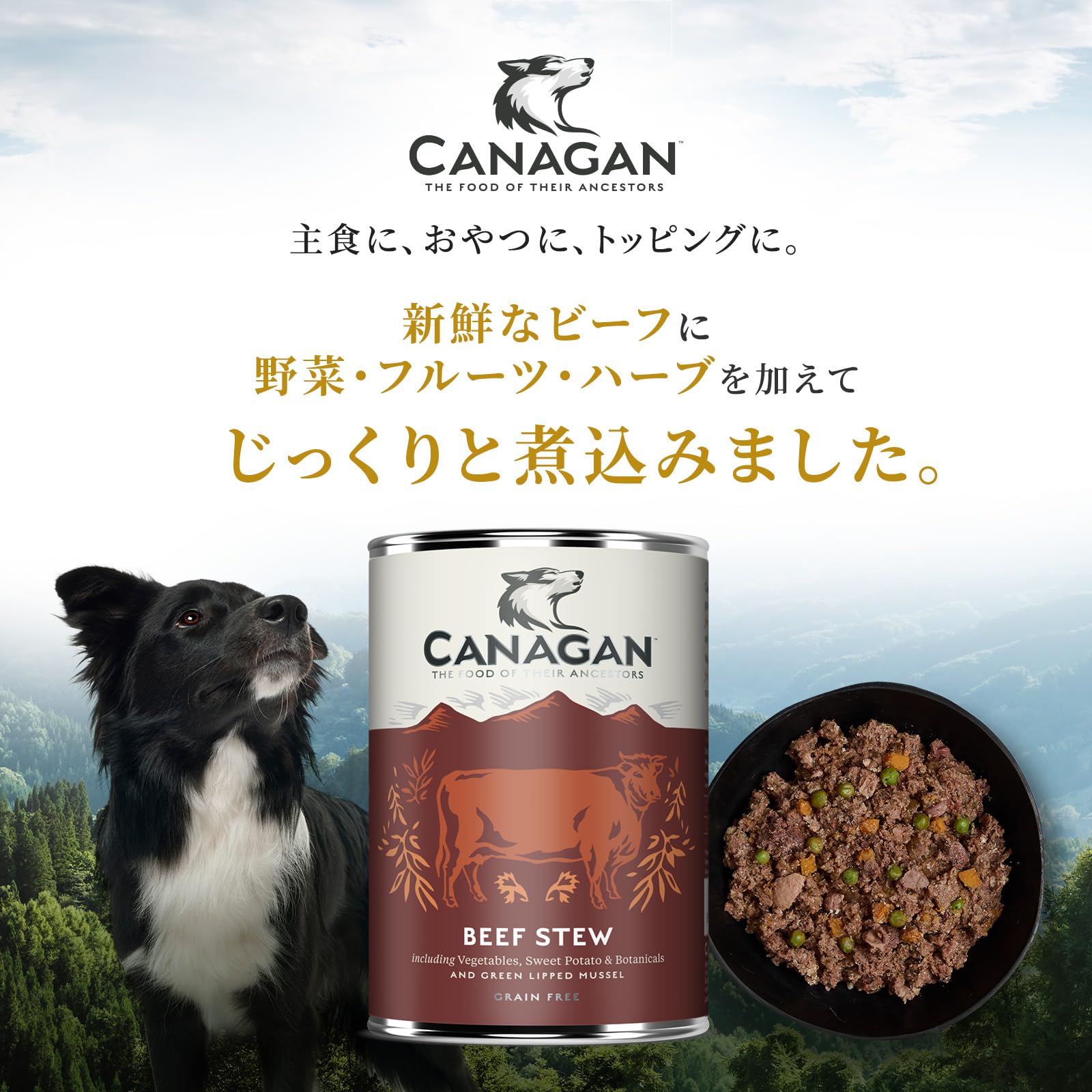 カナガン ドッグフード ビーフシチュー 缶詰(400g×1缶) ウェットフード