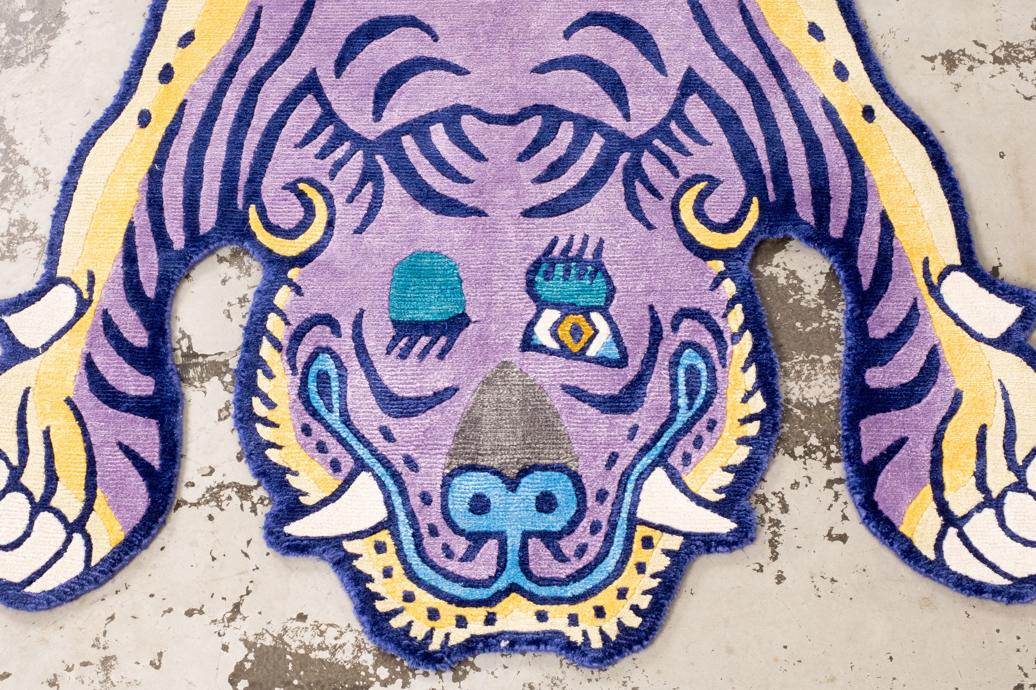 Tibetan Tiger Rug 《Mサイズ•シルク•オリジナル1•パープル131