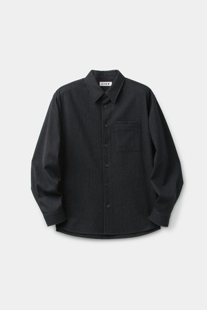 [COOR] Wool Blend Rib Texture Shirt (Black) 正規品 韓国ブランド 韓国通販 韓国代行 韓国ファッション クール クーア クアー 日本 店舗