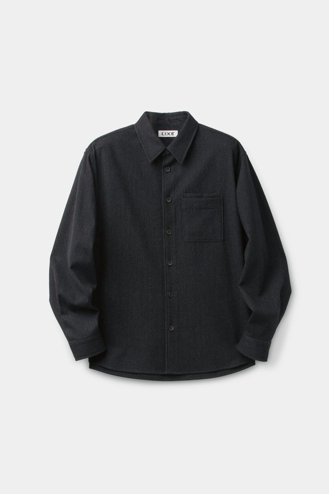 [COOR] Wool Blend Rib Texture Shirt (Black) 正規品 韓国ブランド 韓国通販 韓国代行 韓国ファッション クール クーア クアー 日本 店舗
