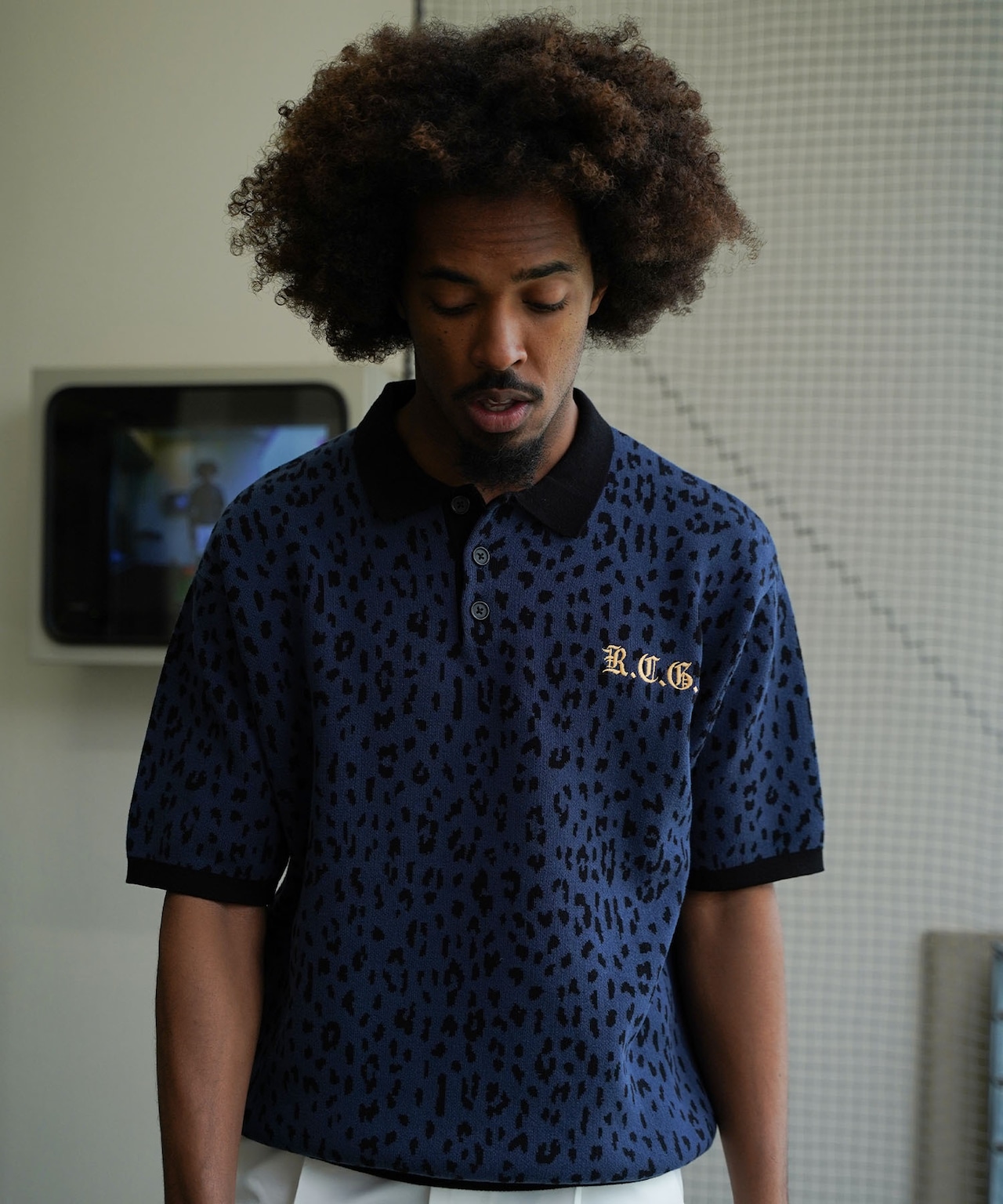 【RCGC】LEOPARD LOGO EMBROIDERY KNIT POLO［RGK003］