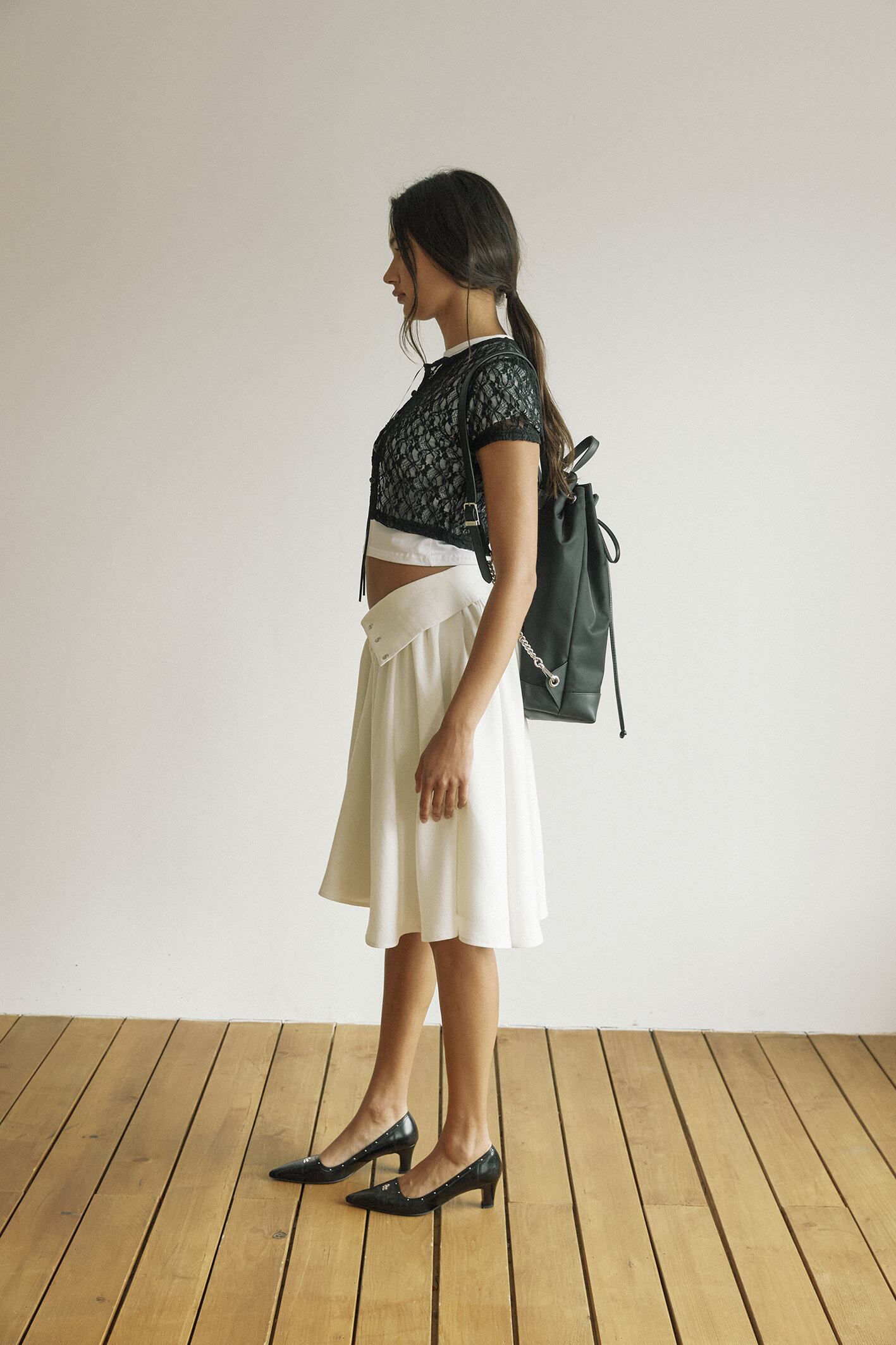 韓国threetimes classic tie backpack