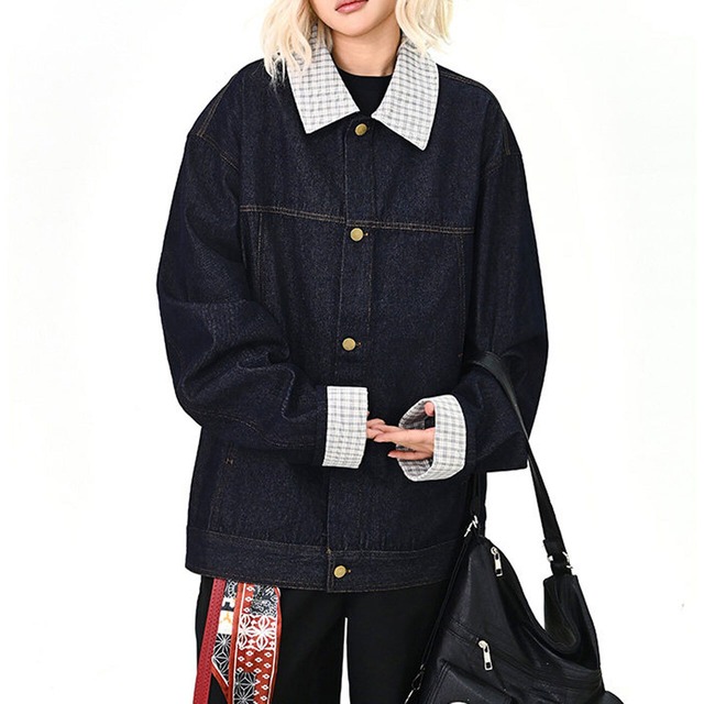 チェックカラーデニムブルゾン
 1col   R01581