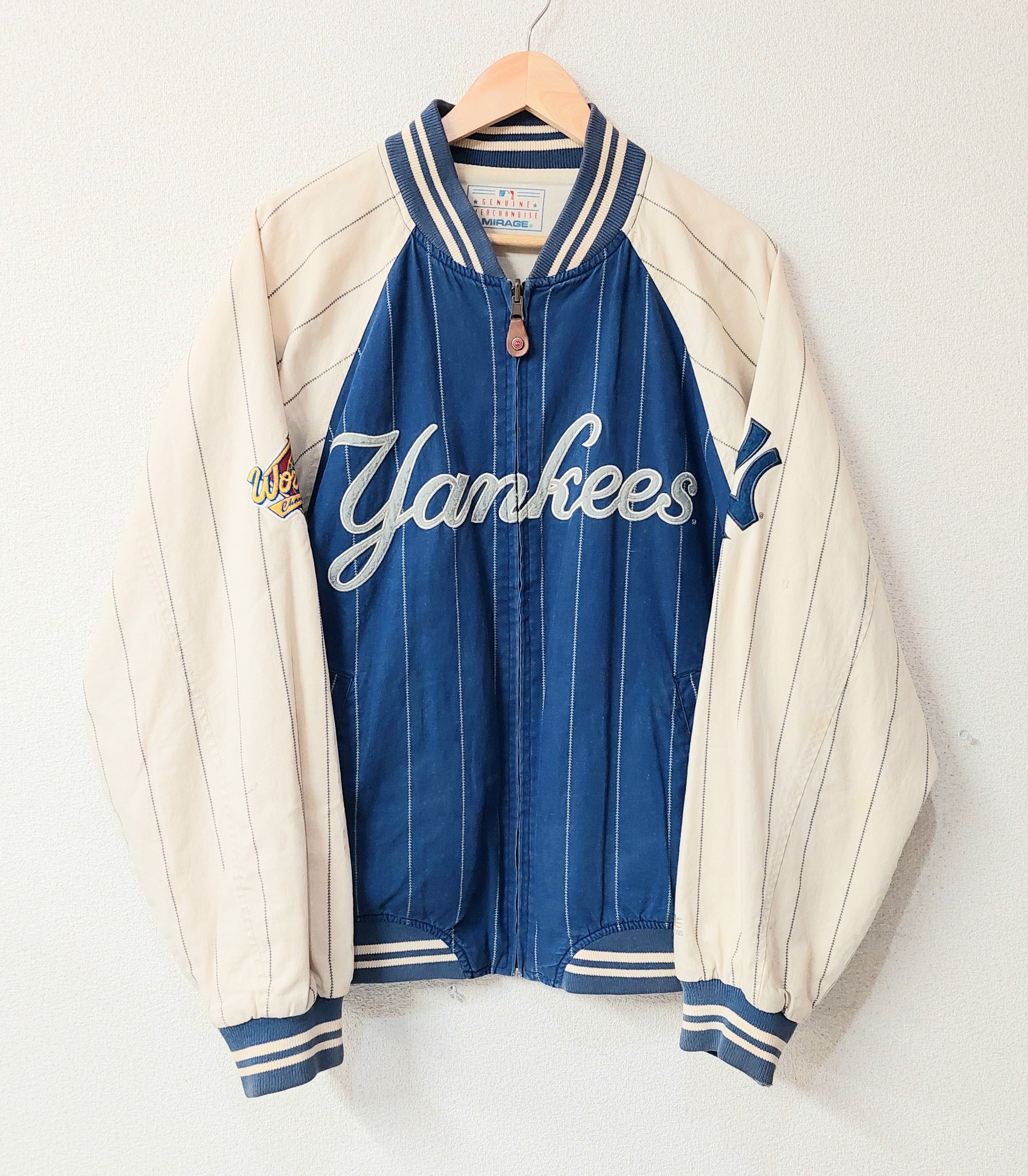 90's MIRAGE NEW YORK YANKEES リバーシブルストライプスタジャン XL 