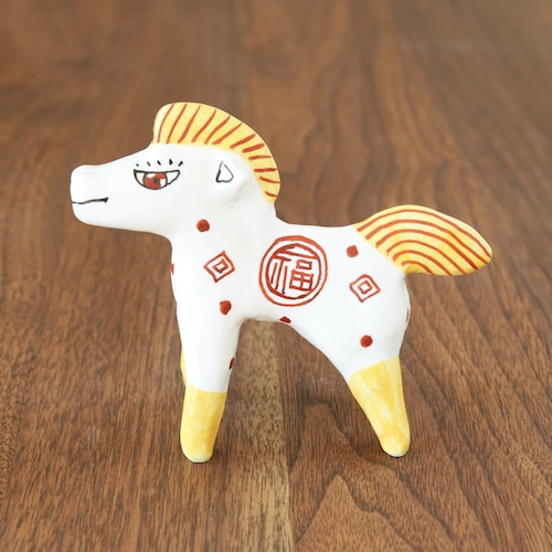 山口祥治　干支フィギュア 午（ウマ）「ウマジャロウ UJ-136」 工房：喜鶴製陶（有田焼）