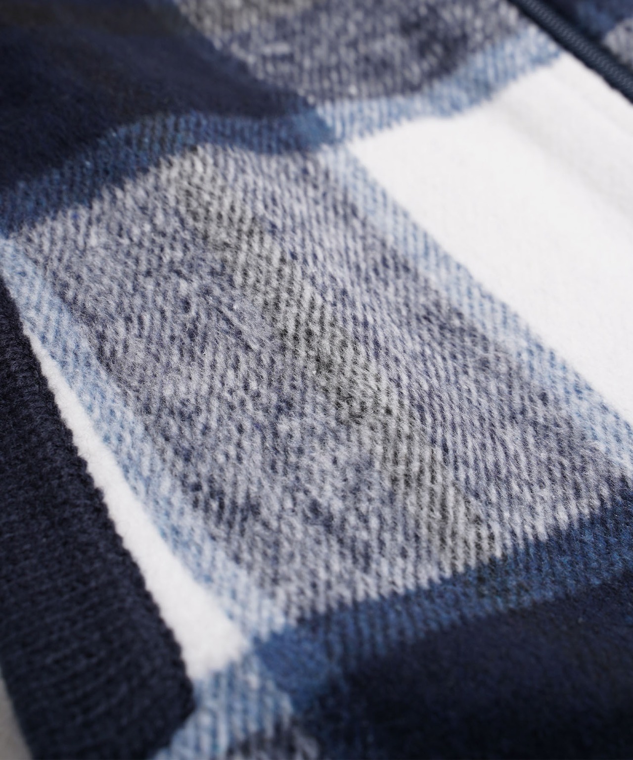 【#Re:room】WOOL CHECK SWITCHING ZIP UP KNIT JACKET［REK132］