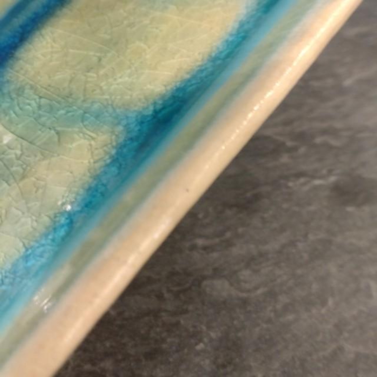 [Mashiko Ware] Mashiko Ware Rectangular Plate Turquoise Grilled Fish Sushi Sashimi Meal Made in Japan