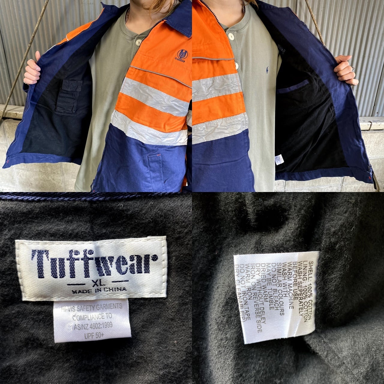 TUFFWEAR リフレクター 企業ロゴ刺繍 切り替えデザイン ワーク