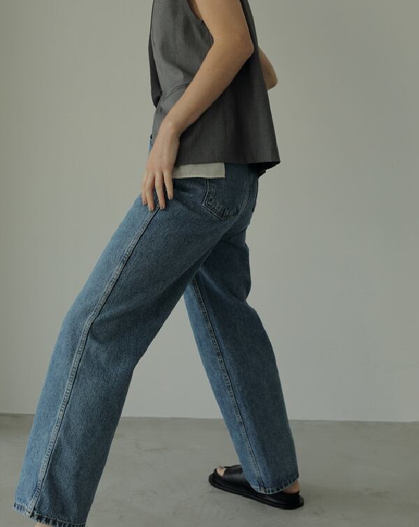【即納】?nuke アンヌーク anuke　Highwaist Straight Denim ハイウエストストレートデニム 62411401 船曳ひろみ【2024】【SS】【2024春夏】【2024SS】【入荷】 ànuke アンヌーク anuke / 2024ss 2024春夏 Highwaist Straight Denim