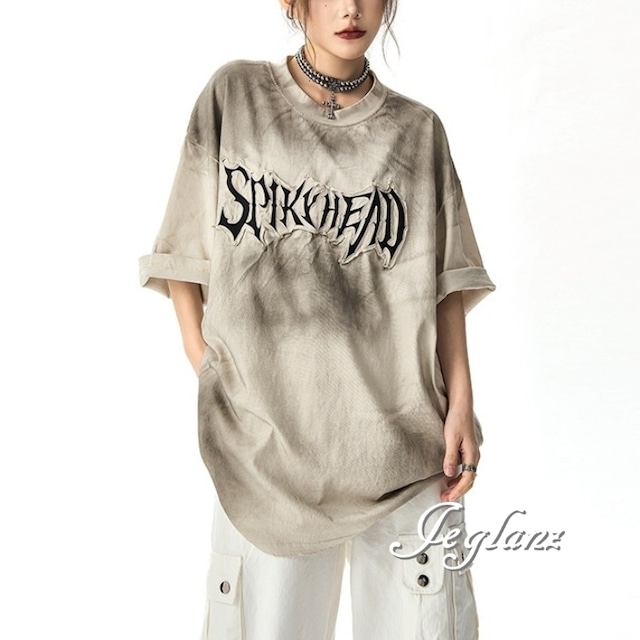 2色 ウオッシュド グランジ ロゴ Tシャツ ヴィンテージ ♪ （MC430）β
