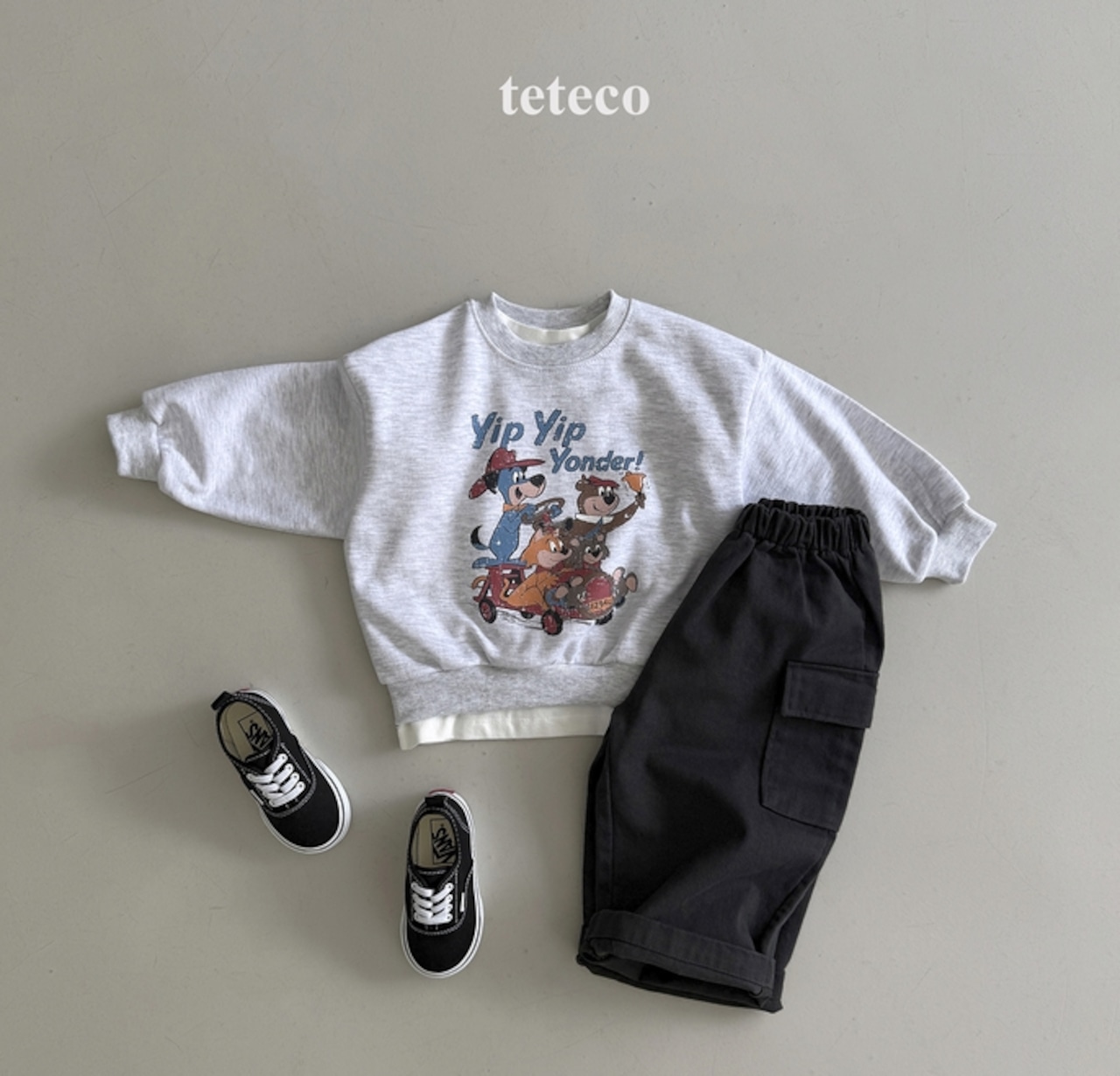 【取寄】teteco ビンテージMTM|秋服|韓国子供服| 26/AT