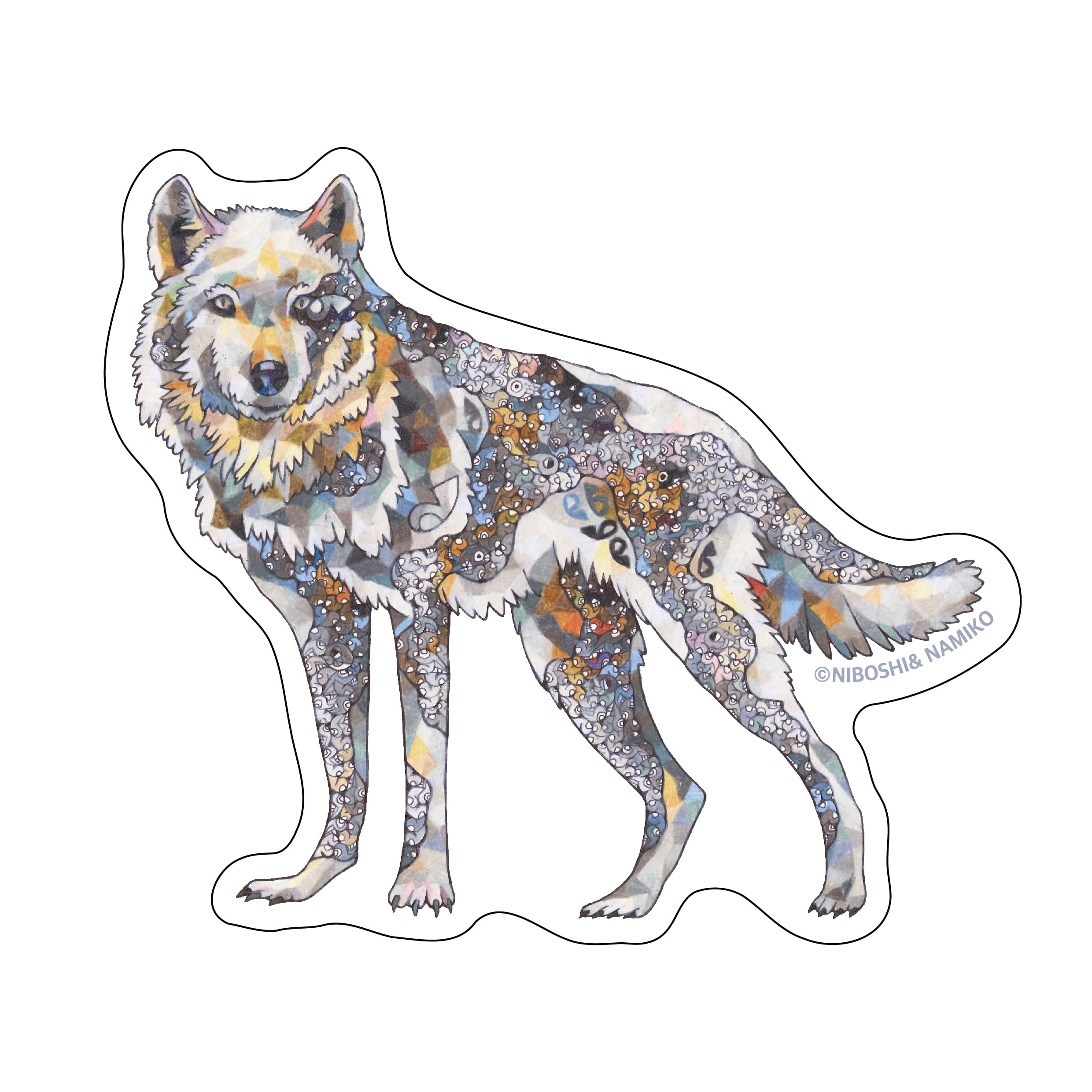 ステッカー】シンリンオオカミ | NIBOSHI&