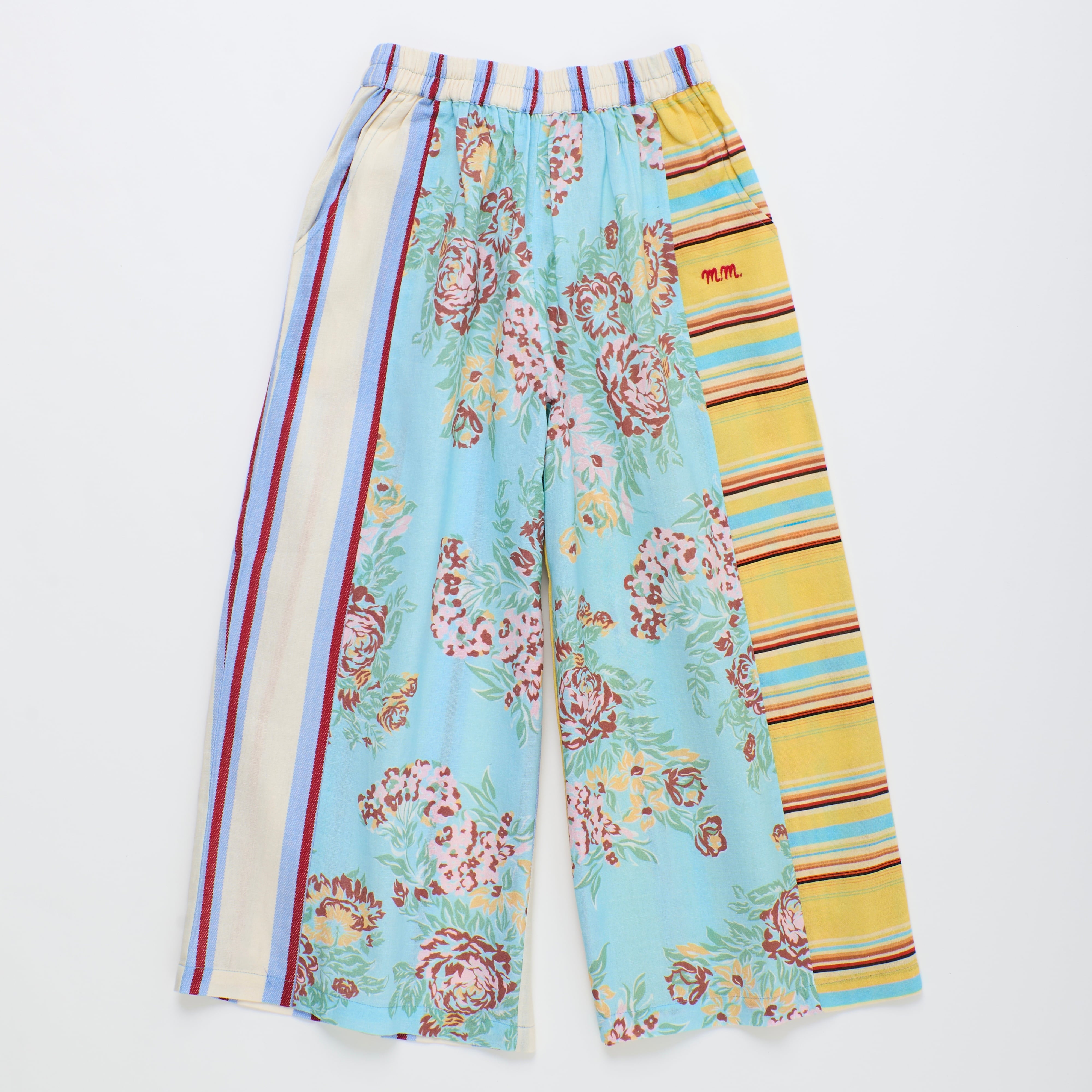 〈Outlet〉Maison Mangostan｜Vintage Flowers Patchwork Pants | 2Y,4Y