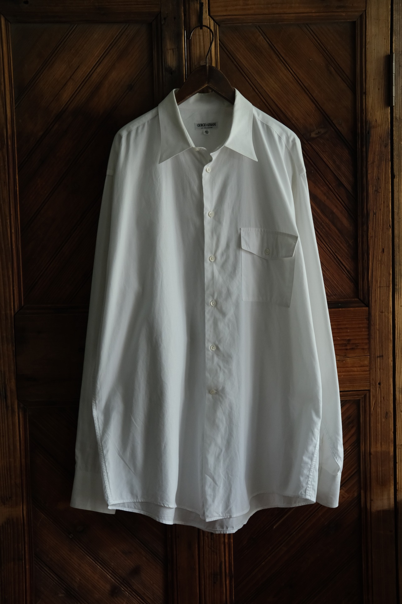 Utah／80-90's "GIORGIO ARMANI" flap pocket dress shirt