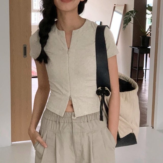 ジッパースリム Tシャツ