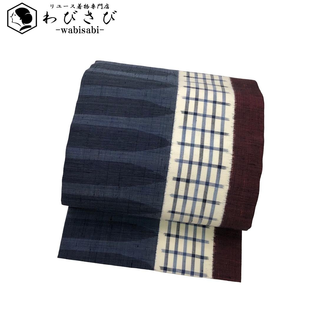 名古屋帯 日本昔話 可愛い動物柄 生成色 O-5773 着物 きもの kimono
