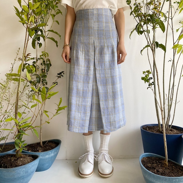 Tight Skirt "blue & yellow check"