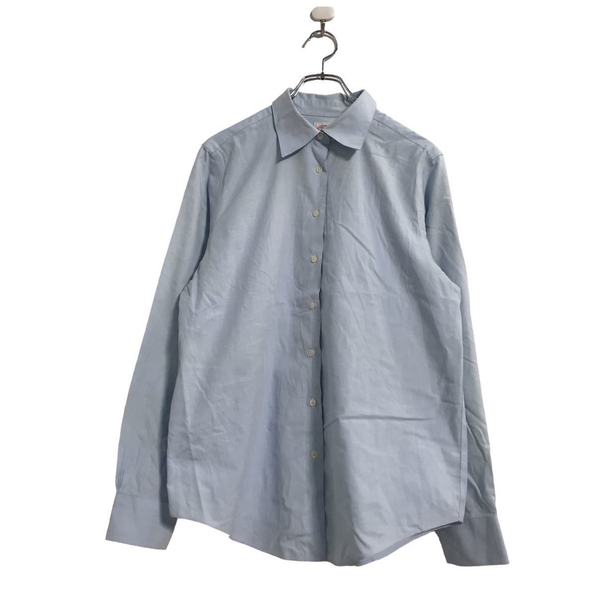 BROOKS BROTHERS 長袖 無地 シャツ レディース XL ライトブルー 