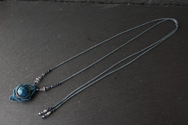 地球みたいなクリソコラのマクラメネックレス - Earth -＜情緒安定・表現力の向上＞