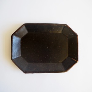 8 square plate black
