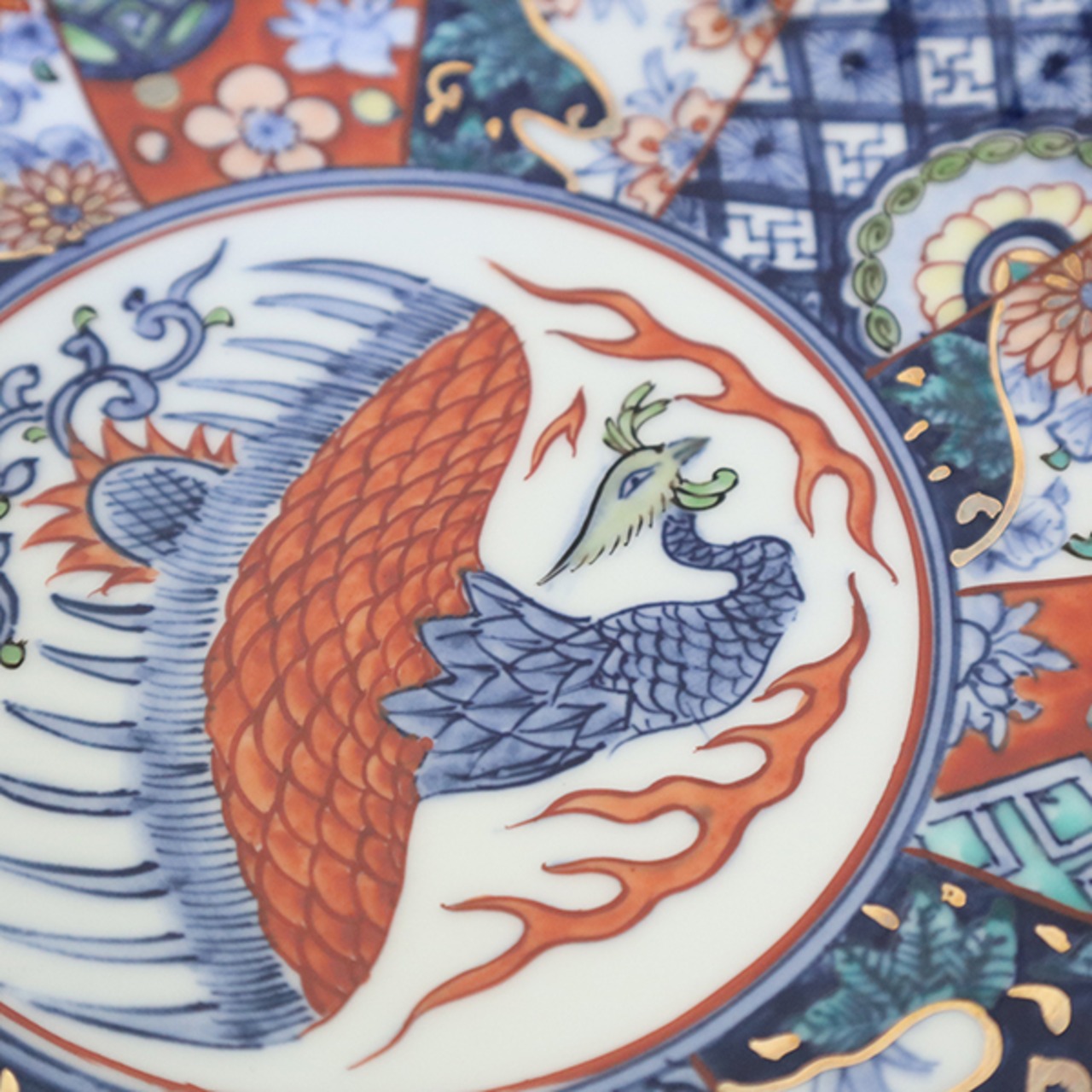 【送料無料】有田焼　極錦古伊万里　高台菓子鉢（木箱付）