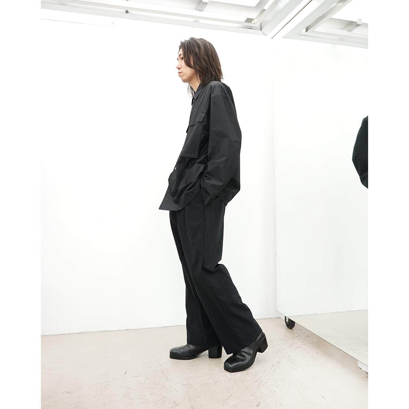 Blanc YM] (ブランワイエム) BL-25A-NSP NYLON SPINDLE PANTS (black