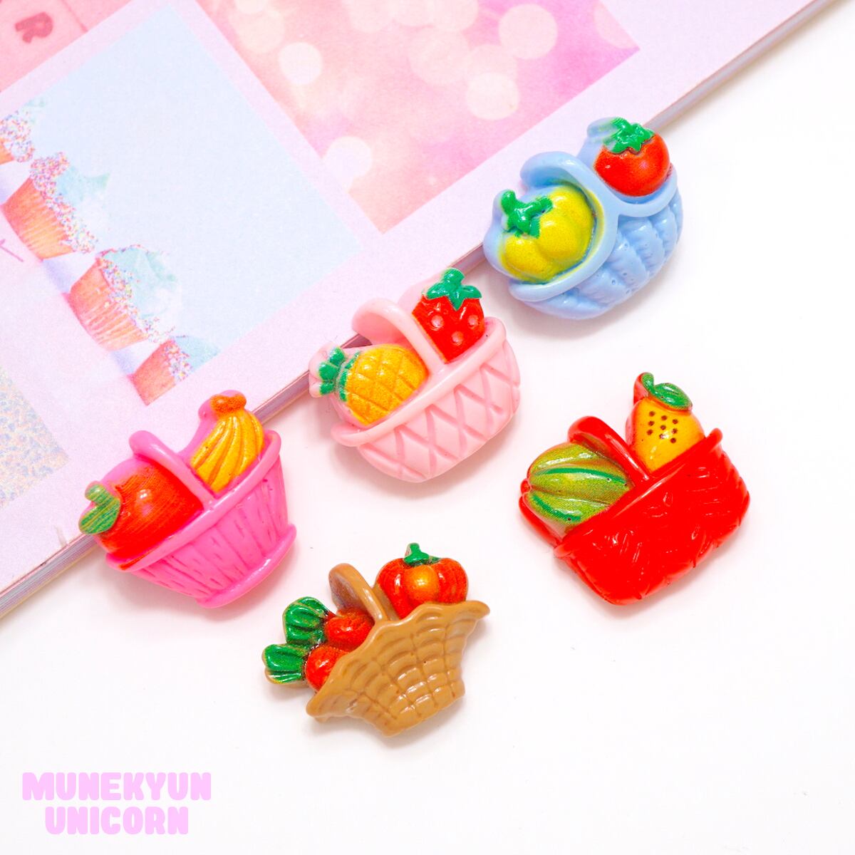 D481-2【1個→2個】ヴィンテージ風 レトロ フルーツ バスケット