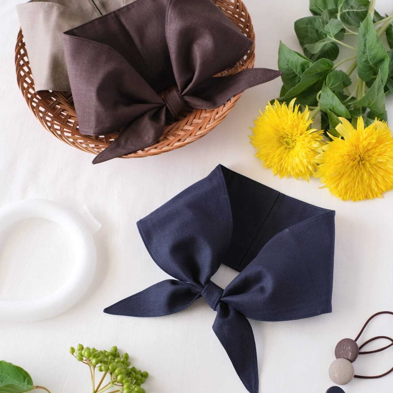 4日以内発送】ネッククーラーカバー 2ポケット付きスカーフ 保冷剤