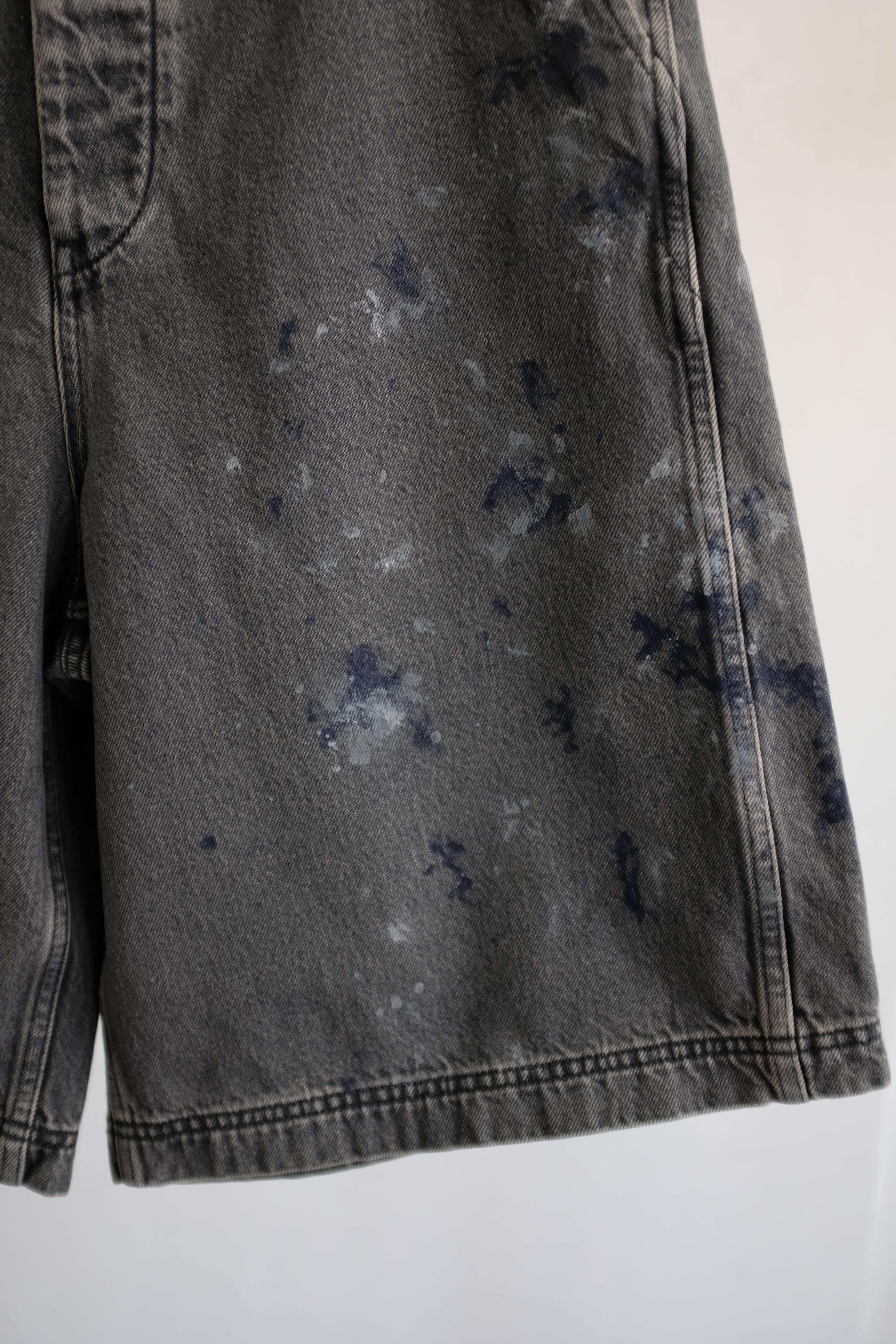YLÈVE] HAND PAINT DENIM SHORTS / BLACK | YES-姫路の美容院と服のお