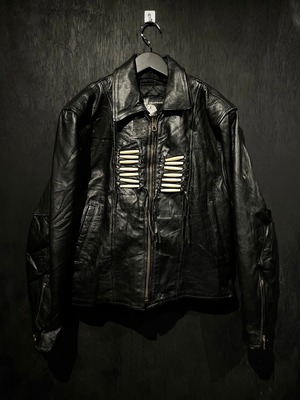 【WEAPON VINTAGE】"SCREAMIN' EAGLE" Beads × Lace up Design Vintage Leather Jacket