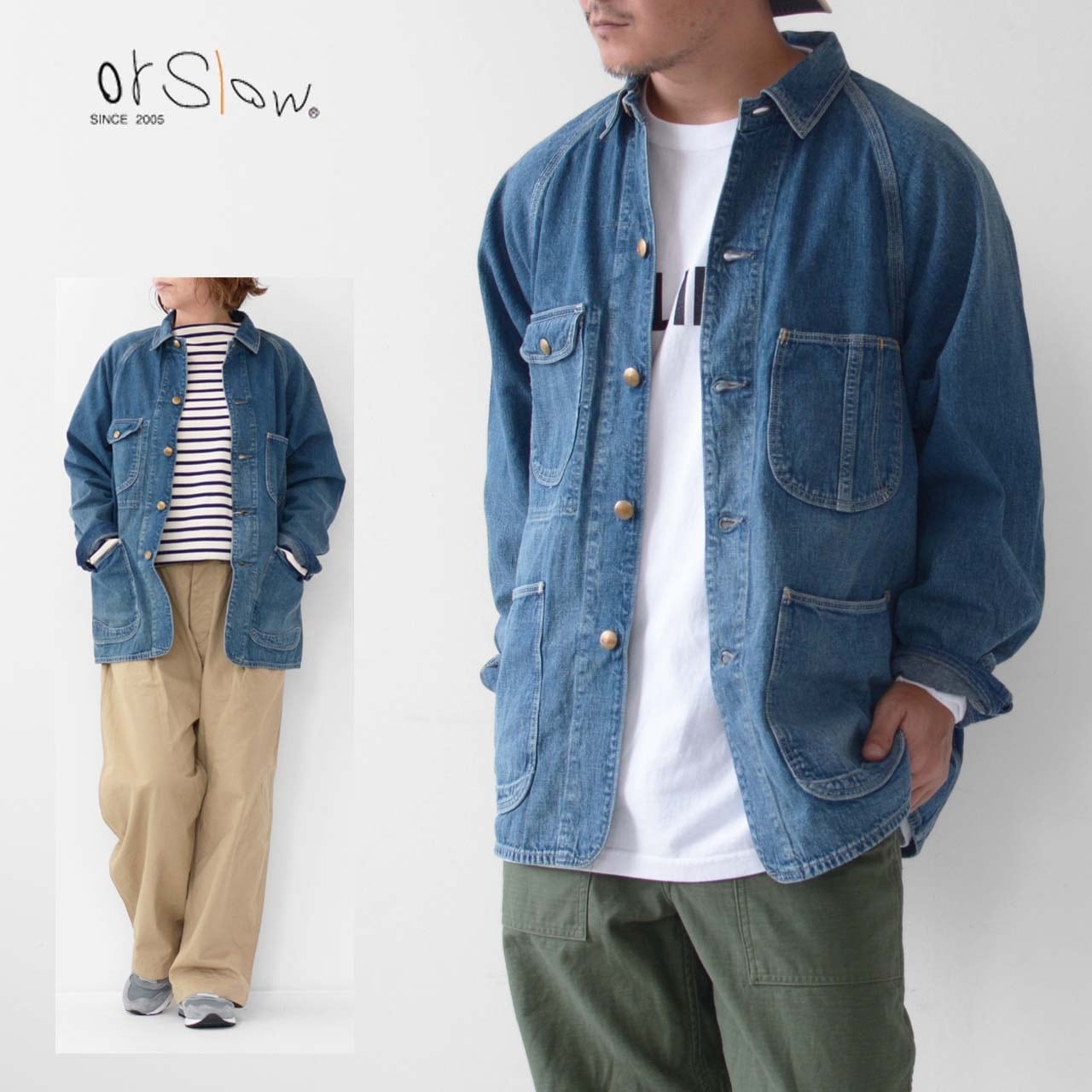 orslow [オアスロウ] 1950'S COVERALL DENIM USED WASH [03-6140-95] 1950'S カバーオール  ユーズドウォッシュ・MEN'S | refalt online store