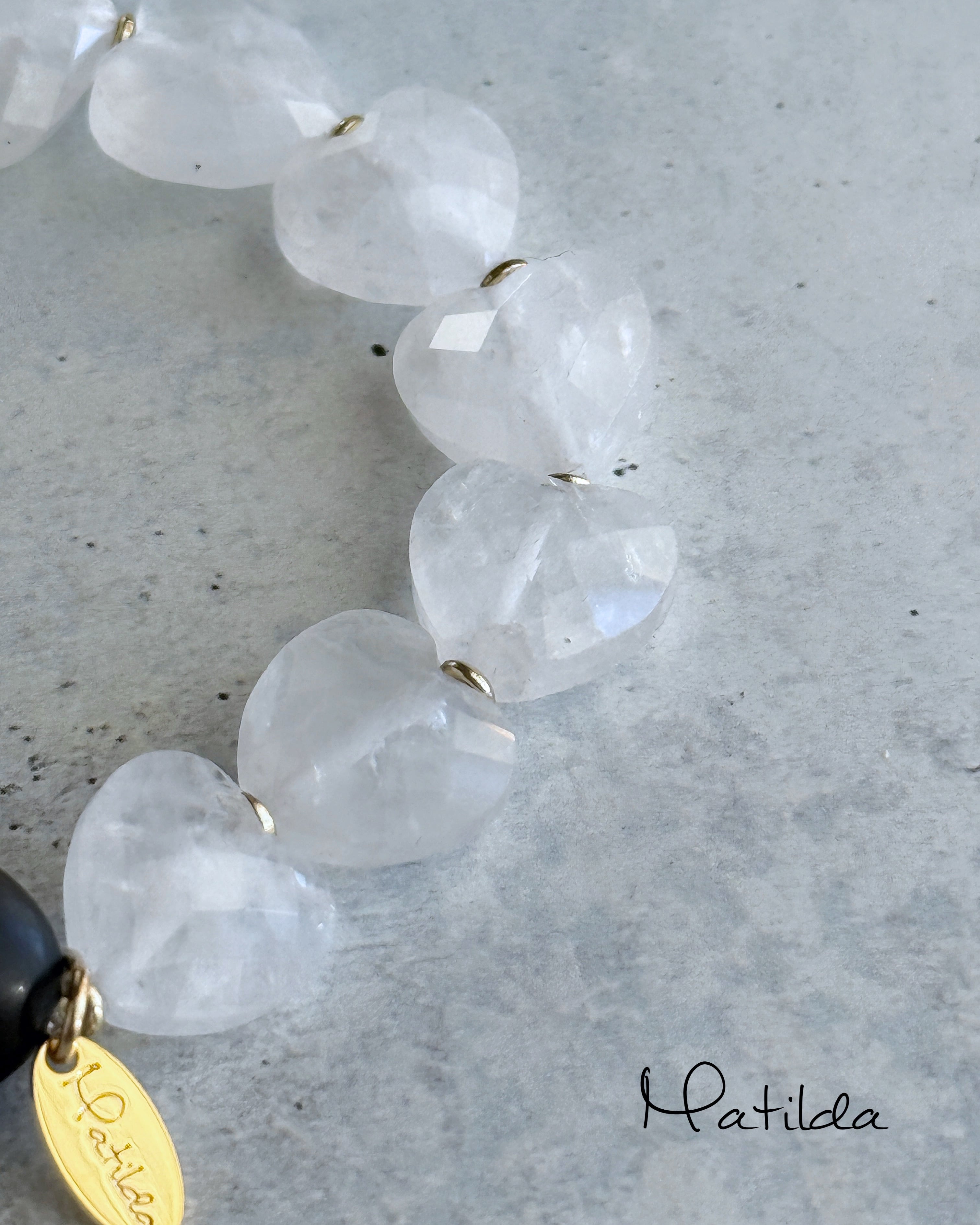 bicolor bracelet(オニキス×クォーツ)