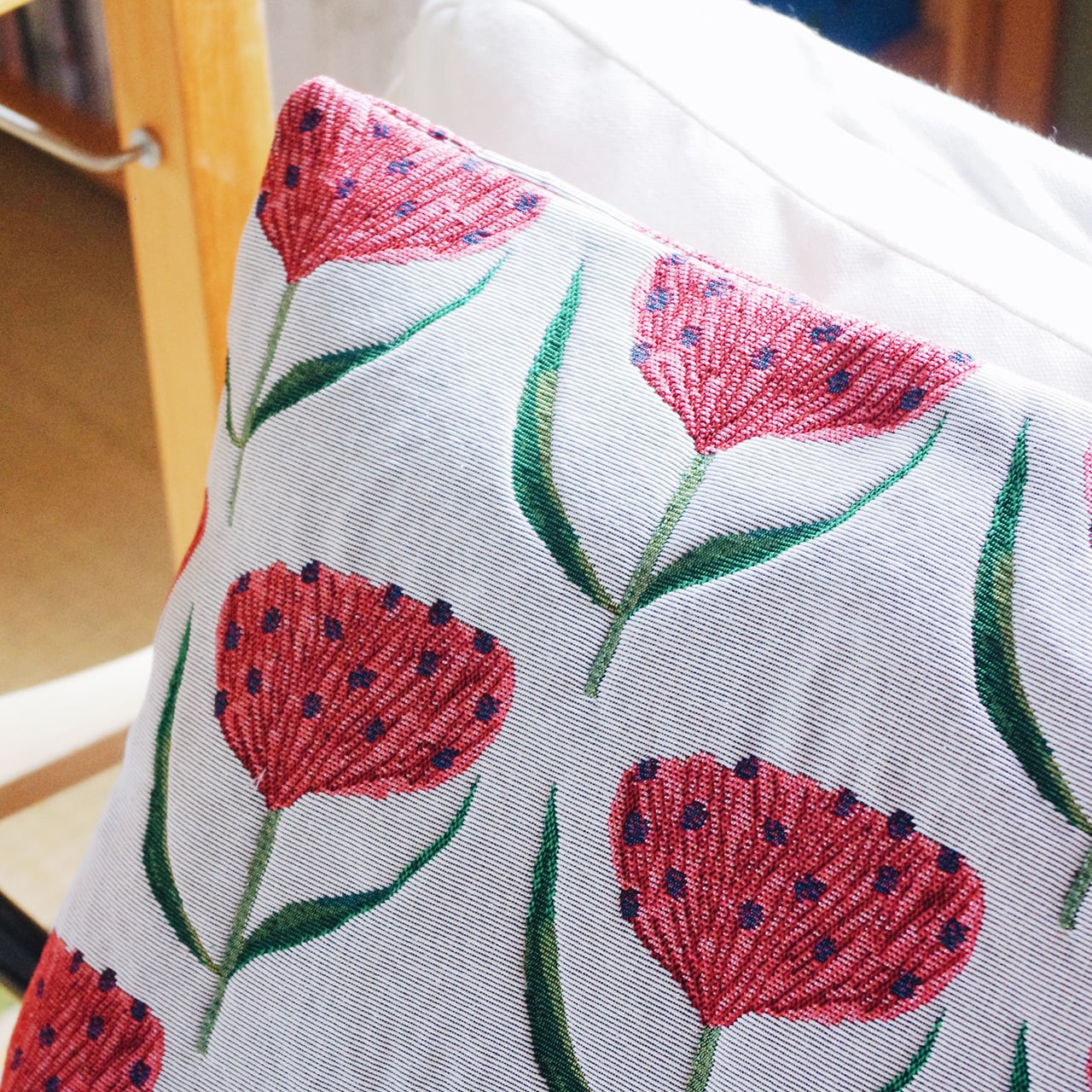 Gobelins woven flower cushion cover