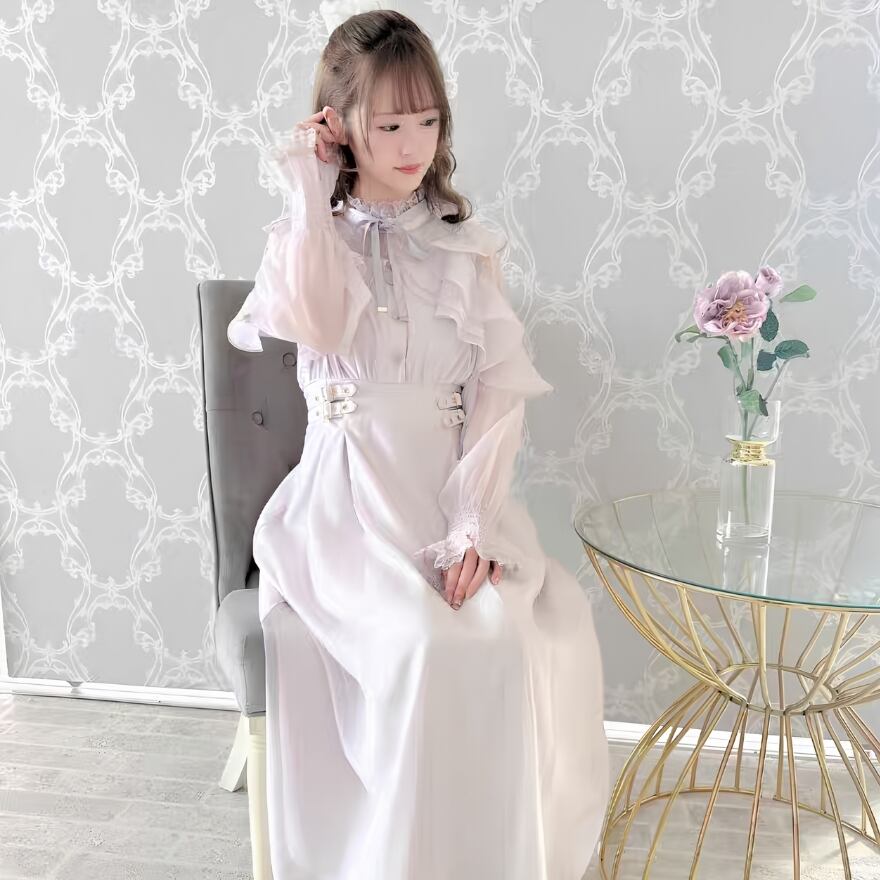 ロリータファッション 大人ガーリーフリルロングワンピース | ロリィタ