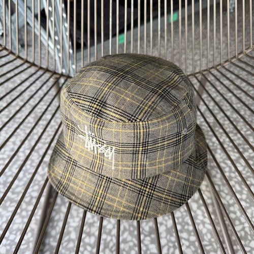 STUSSY / check bucket hat size L-XL