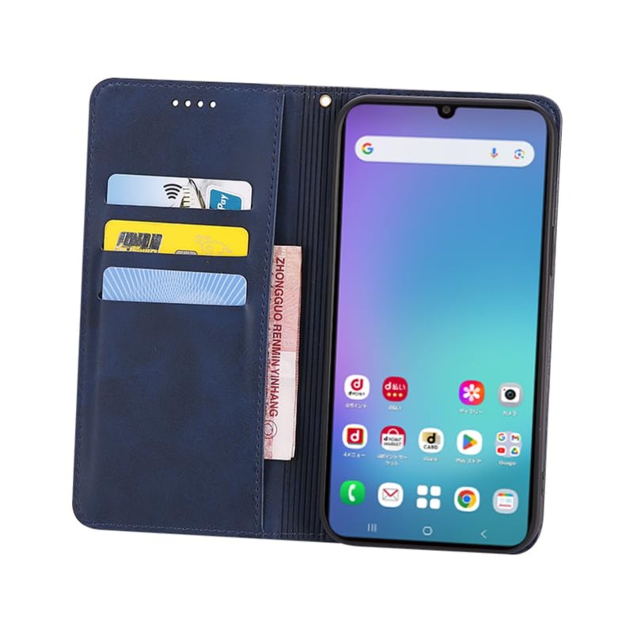 適用 Galaxy A25 5G ケース 手帳型 ギャラクシーA25 5G SC-53F SCG33 用 手帳型ケース スマホケース カバー 手帳型 PUレザー カード収納 財布型 耐衝撃 ケース マグネット スタンド機能付き 5色(Galaxy A25 5G SCG33 SC-53F 用 ケース 手帳型) (深い青)