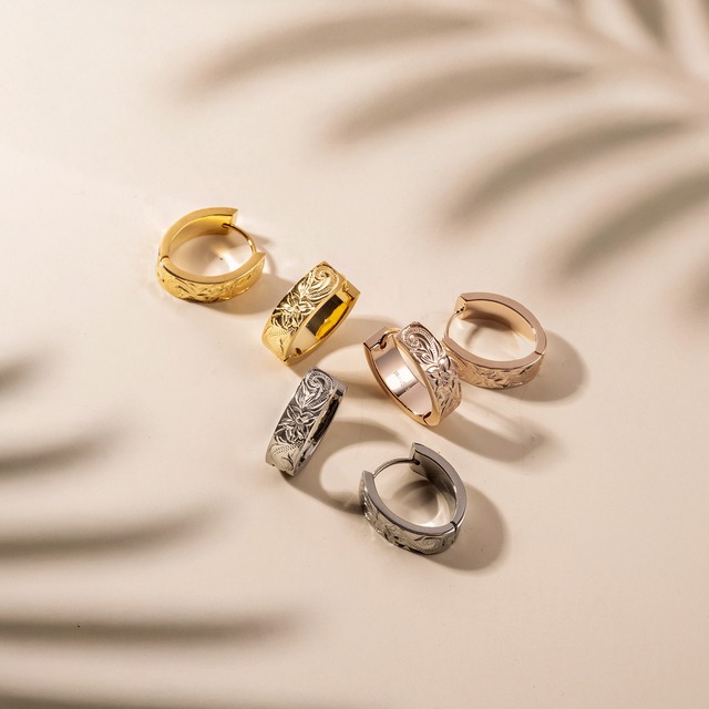 316L Hawaiian Jewelry Oval Pierced Earrings CL-A017