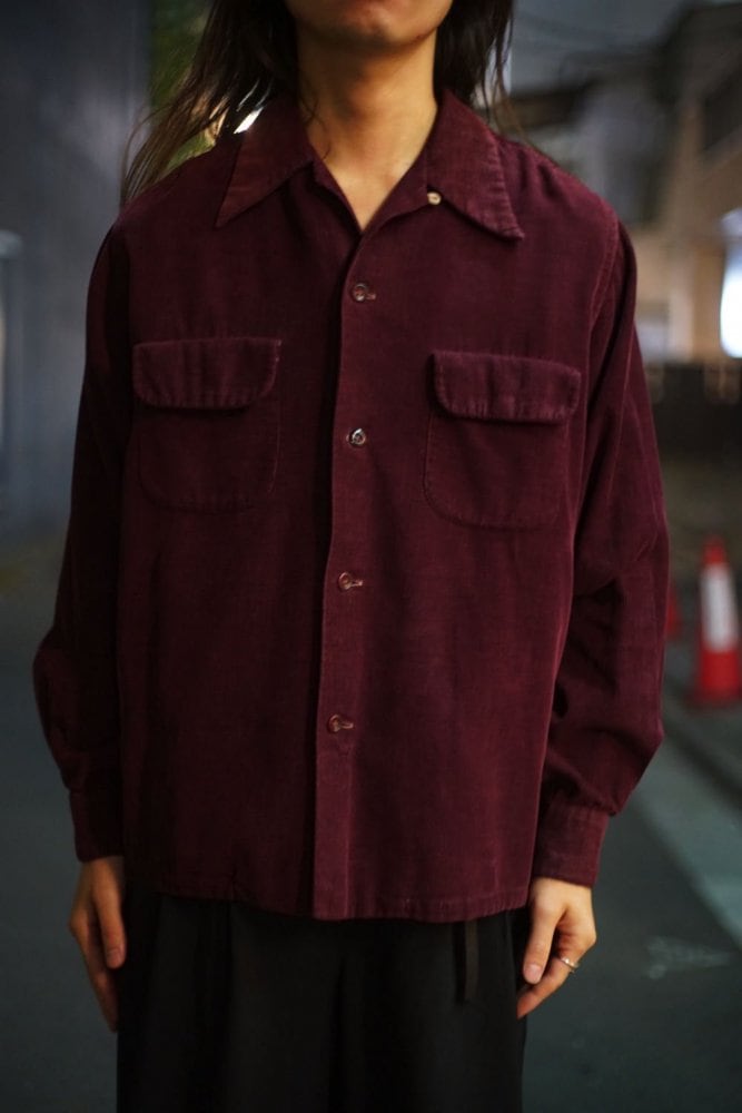 TOWNCRAFT] Vintage open collar corduroy shirt [1940s-] Vintage