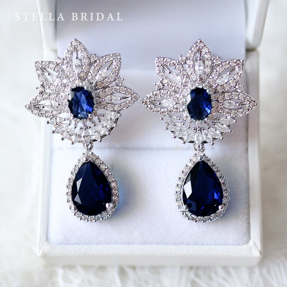 キュービックジルコニア ブライダルイヤリング&ピアス ジネット